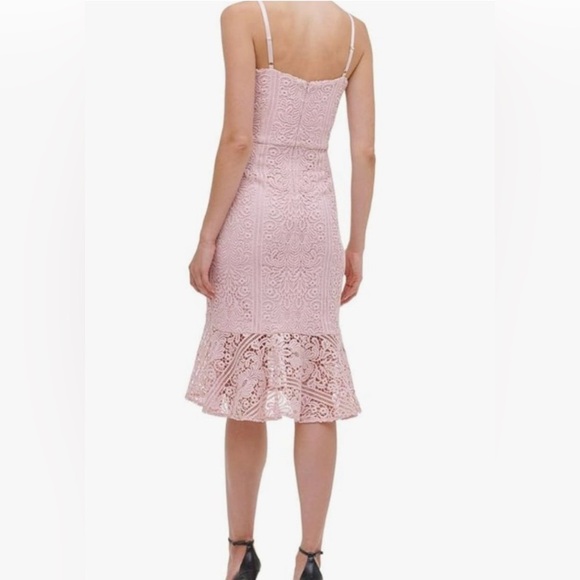 GUESS   NWT Textured Knit Slipdress  with lace Tgread detail Midi Dress Size 4 - Picture 2 of 14